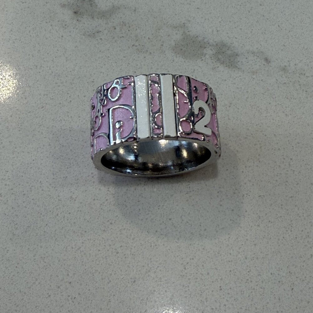 Christian Dior Pink Trotter No. 2 Monogram Ring size 6